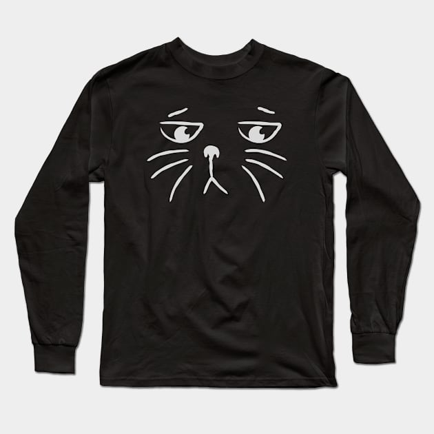 Sad Cat In Grunge Long Sleeve T-Shirt by 29 hour design